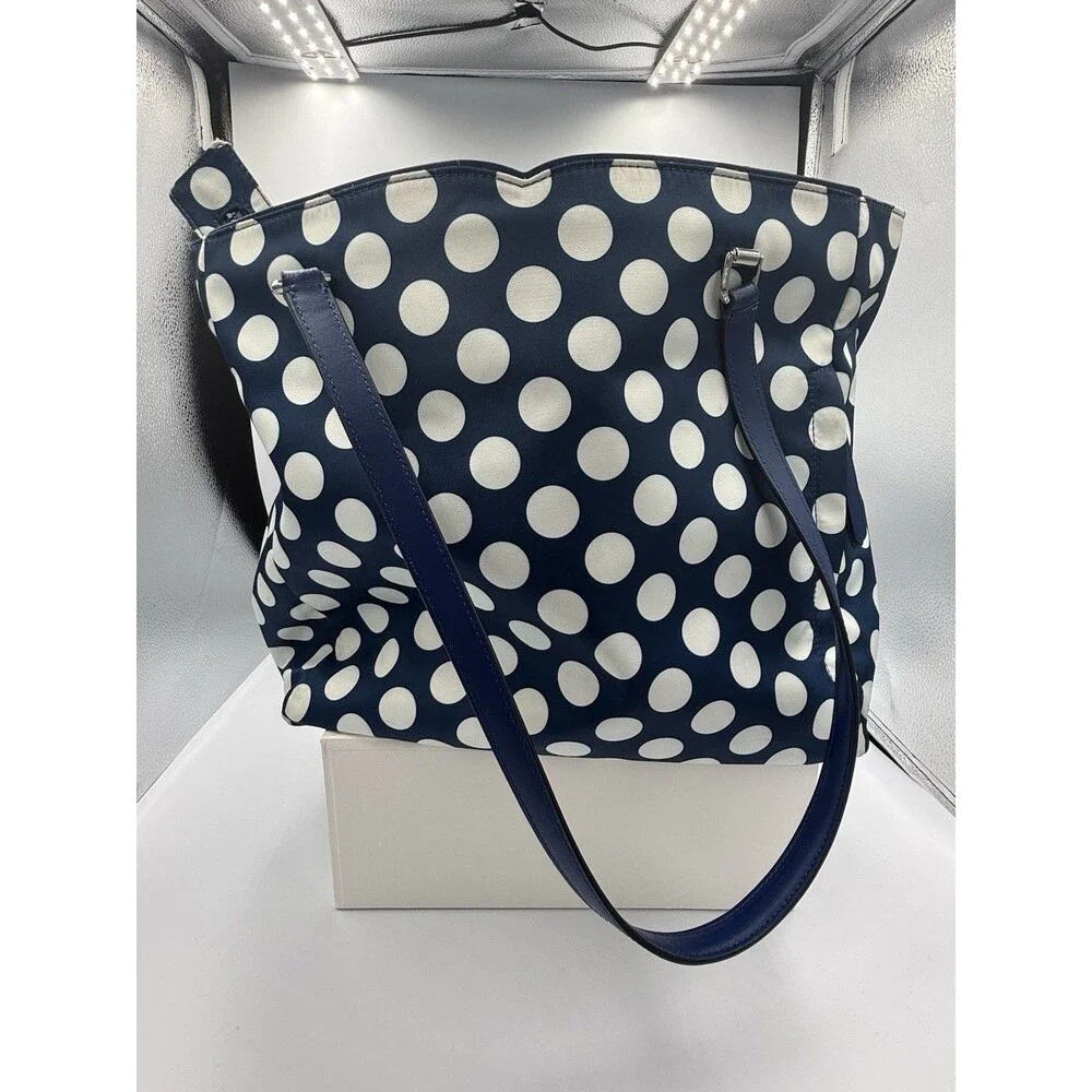 Kate Spade Jae Seaside Dot Large Tote Purse And Cosmetic Bag